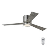 Generation Lighting. - 3CLYR52BSLGD-V1 - 52" Ceiling Fan - Clarity - Brushed Steel
