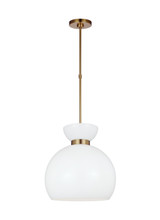 Visual Comfort Studio - KSP1021BBSMG - One Light Pendant - Londyn - Burnished Brass with Milk White Glass
