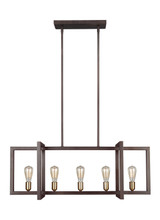 Visual Comfort Studio - F3147/5NWB - Five Light Island Chandelier - Finnegan - New World Bronze