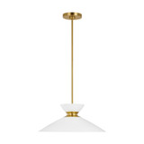 Visual Comfort Studio - EP1231MWTBBS - One Light Pendant - Heath - Matte White and Burnished Brass