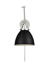 Visual Comfort Studio - CW1161MBKPN - One Light Wall Sconce - Wellfleet - Midnight Black and Polished Nickel