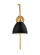 Visual Comfort Studio - CW1161MBKBBS - One Light Wall Sconce - Wellfleet - Midnight Black and Burnished Brass