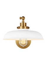 Visual Comfort Studio - CW1141MWTBBS - One Light Wall Sconce - Wellfleet - Matte White and Burnished Brass