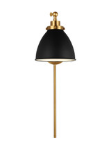 Visual Comfort Studio - CW1131MBKBBS - One Light Wall Sconce - Wellfleet - Midnight Black and Burnished Brass