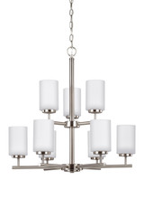 Generation Lighting. - 31162-962 - Nine Light Chandelier - Oslo - Brushed Nickel