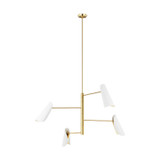 Visual Comfort Studio - AEC1024BBSMWT - Four Light Chandelier - Tresa - Matte White and Burnished Brass