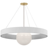 Visual Comfort Signature - WS 5002HAB/WHT-WG - LED Chandelier - Arena - Hand-Rubbed Antique Brass and White Glass