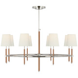 Visual Comfort Signature - TOB 5588PN/NAT-L - LED Chandelier - Bryant Wrapped - Polished Nickel and Natural Leather