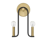 Savoy House - 9-5531-2-143 - Two Light Wall Sconce - Archway - Matte Black with Warm Brass