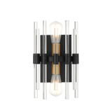 Savoy House - 9-1935-2-143 - Two Light Wall Sconce - Santiago - Matte Black with Warm Brass Accents