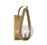 Savoy House - 9-1826-1-320 - One Light Wall Sconce - Ashe - Warm Brass and Rope