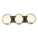 Savoy House - 8-6180-3-143 - Three Light Bathroom Vanity - Alhambra - Matte Black with Warm Brass