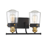 Savoy House - 8-2069-2-51 - Two Light Bath Bar - Macauley - Vintage Black with Warm Brass