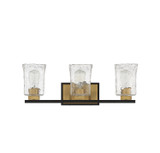 Savoy House - 8-1720-3-143 - Three Light Bathroom Vanity - Sidney - Matte Black with Warm Brass Accents