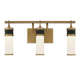 Savoy House - 8-1638-3-143 - LED Bathroom Vanity - Abel - Matte Black with Warm Brass Accents