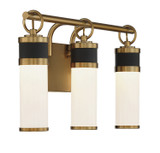 Savoy House - 8-1638-3-143 - LED Bathroom Vanity - Abel - Matte Black with Warm Brass Accents