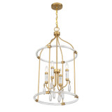 Savoy House - 7-7714-4-195 - Four Light Pendant - Mayfair - Warm Brass and Chrome