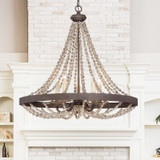 Savoy House - 7-7406-5-39 - Five Light Pendant - Mallory - Fossil Stone