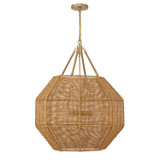 Savoy House - 7-5106-5-177 - Five Light Pendant - Selby - Burnished Brass and Rattan