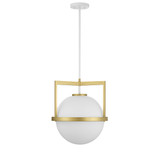 Savoy House - 7-4600-1-142 - One Light Pendant - Carlysle - White with Warm Brass