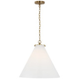 Visual Comfort Signature - TOB 5227HAB/G6-WG - LED Pendant - Katie Conical - Hand-Rubbed Antique Brass