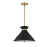 Savoy House - 7-2416-3-143 - Three Light Pendant - Lamar - Black with Warm Brass Accents