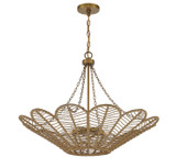 Savoy House - 7-1825-5-320 - Five Light Pendant - Cyperas - Warm Brass and Rope