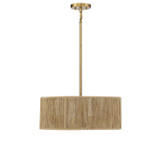 Savoy House - 7-1739-4-320 - Four Light Pendant - Ashe - Warm Brass and Rope