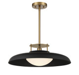 Savoy House - 7-1690-1-143 - One Light Pendant - Gavin - Matte Black with Warm Brass Accents
