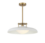Savoy House - 7-1690-1-142 - One Light Pendant - Gavin - White with Warm Brass Accents