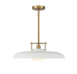 Savoy House - 7-1690-1-142 - One Light Pendant - Gavin - White with Warm Brass Accents
