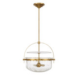 Savoy House - 6-4723-4-322 - Four Light Convertible Semi-Flush/Pendant - Denmar - Warm Brass
