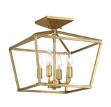 Savoy House - 6-328-4-322 - Four Light Semi-Flush Mount - Townsend - Warm Brass