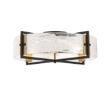 Savoy House - 6-1695-4-143 - Four Light Semi-Flush Mount - Hayward - Matte Black with Warm Brass Accents