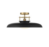 Savoy House - 6-1685-1-143 - One Light Semi-Flush Mount - Gavin - Matte Black with Warm Brass Accents