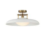 Savoy House - 6-1685-1-142 - One Light Semi-Flush Mount - Gavin - White with Warm Brass Accents