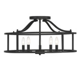 Savoy House - 6-1679-5-89 - Five Light Semi Flush Mount - Stockton - Matte Black