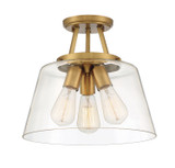 Savoy House - 6-1024-3-322 - Three Light Semi-Flush Mount - Calhoun - Warm Brass
