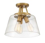 Savoy House - 6-1024-3-322 - Three Light Semi-Flush Mount - Calhoun - Warm Brass