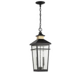 Savoy House - 5-717-143 - Two Light Outdoor Hanging Lantern - Kingsley - Matte Black with Warm Brass