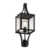 Savoy House - 5-476-144 - One Light Outdoor Post Lantern - Raeburn - Matte Black and Weathered Brushed Brass