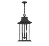 Savoy House - 5-453-BK - Three Light Outdoor Pendant - Hancock - Matte Black