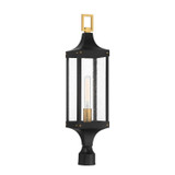 Savoy House - 5-278-144 - One Light Outdoor Post Lantern - Glendale - Matte Black and Weathered Brushed Brass