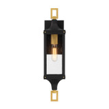 Savoy House - 5-275-144 - One Light Outdoor Wall Lantern - Glendale - Matte Black and Weathered Brushed Brass