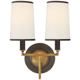 Visual Comfort Signature - TOB 2068BZ/HAB-L/BT - Two Light Wall Sconce - Elkins - Bronze with Antique Brass