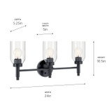 Kichler - 55185BK - Three Light Vanity - Madden - Black