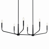 Kichler - 52721BK - Six Light Linear Chandelier - Madden - Black