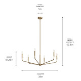 Kichler - 52719CPZ - Six Light Chandelier - Madden - Champagne Bronze