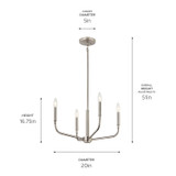 Kichler - 52716NI - Four Light Chandelier/Semi Flush Mount - Madden - Brushed Nickel