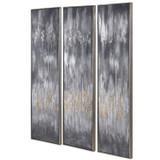 Uttermost - 51304 - Hand Painted Canvases, Set/3 - Gray - Silver Leaf